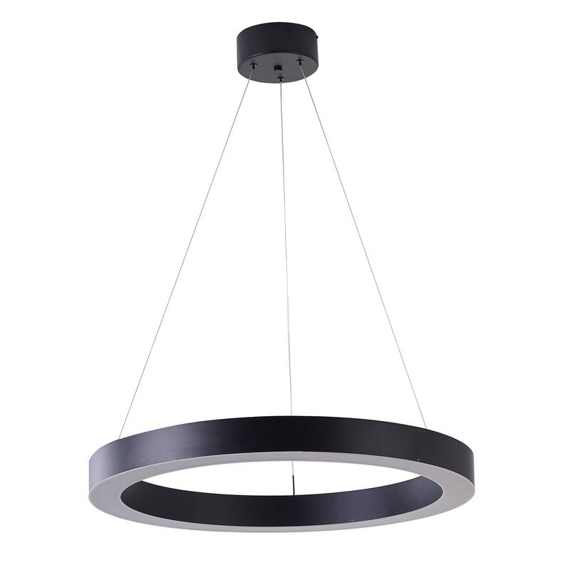 Matte Black LED Chandelier With A White Acrylic Diffuser