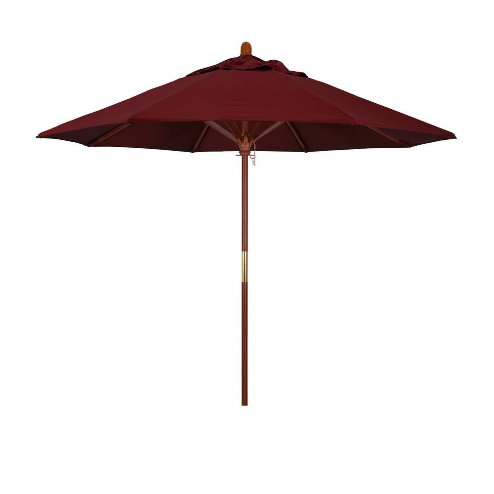 California Umbrella 9' Round Marenti Wood Frame Patio Umbrella with Pacifica Fabric, Base Not Included