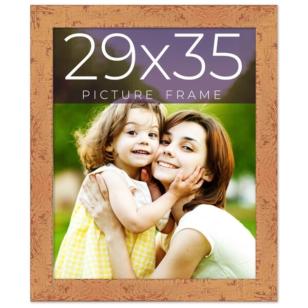 29x35 Brown Picture Frame - Wood Picture Frame Complete with UV