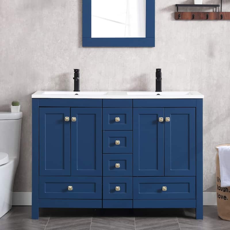Bathroom Vanity Set W/Drop in Sink Faucet Cabinet Combo