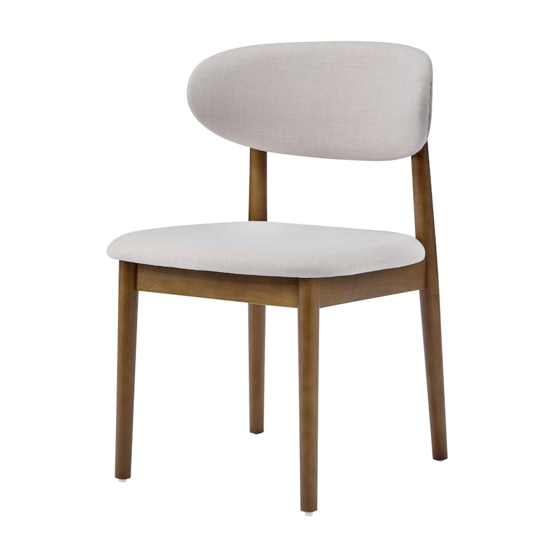 Christopher Knight Home - Caelum Upholstered Rubberwood Dining Chair with Solid Wood Legs
