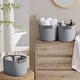 preview thumbnail 31 of 48, 3 Pack Woven Cotton Rope Shelf Storage Basket with Leather Handles, Baby Nursery Storage Bin Organizers, Closet Shelf Storage