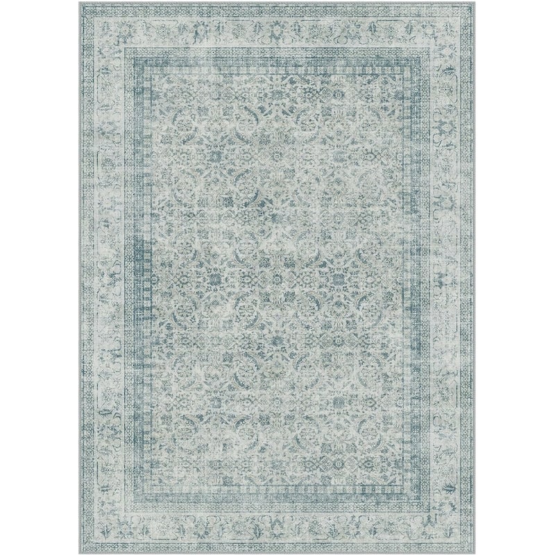 Mcow Machine Washable Boho Vintage Retro Floral Non Slip Rug
