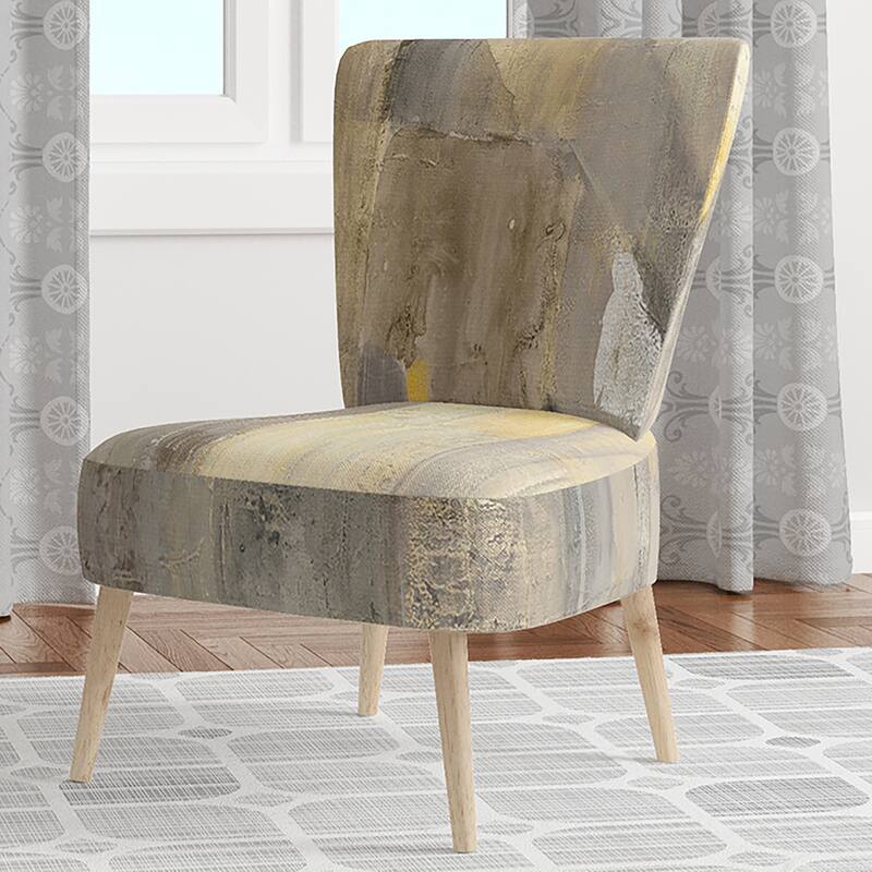Designart "Gold Square Watercolor" Upholstered Glam Accent Chair - Arm Chair