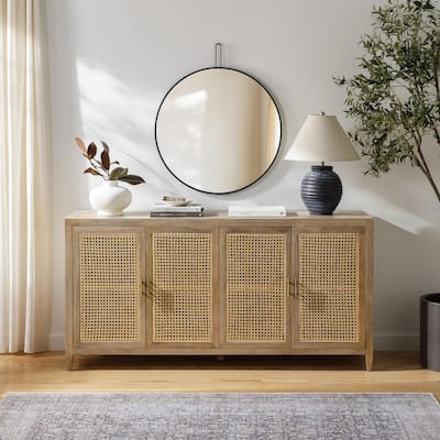Mile Wood and Rattan Sideboard