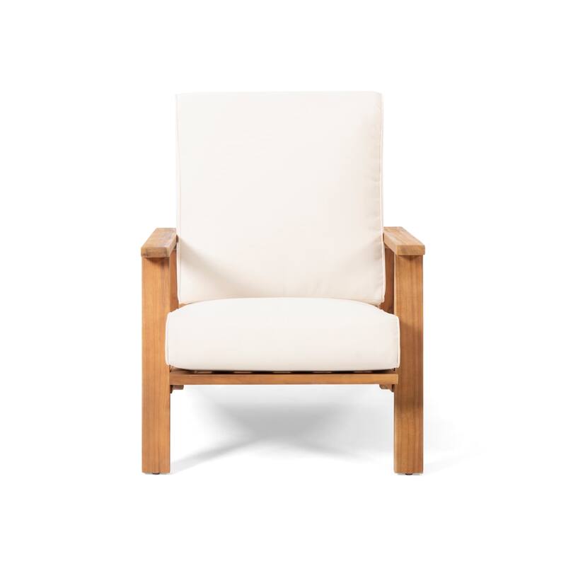 Outdoor Acacia Wood Adirondack Design Club Armchair with Thick Cushion