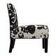 preview thumbnail 9 of 11, Black and White Faux Cow Hide Fabric Accent Chair by iNSPIRE Q Bold