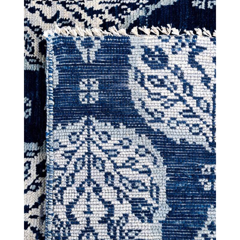 Ganga One-of-a-Kind Handmade Area Rug, Blue - 9' 1" x 11' 8"