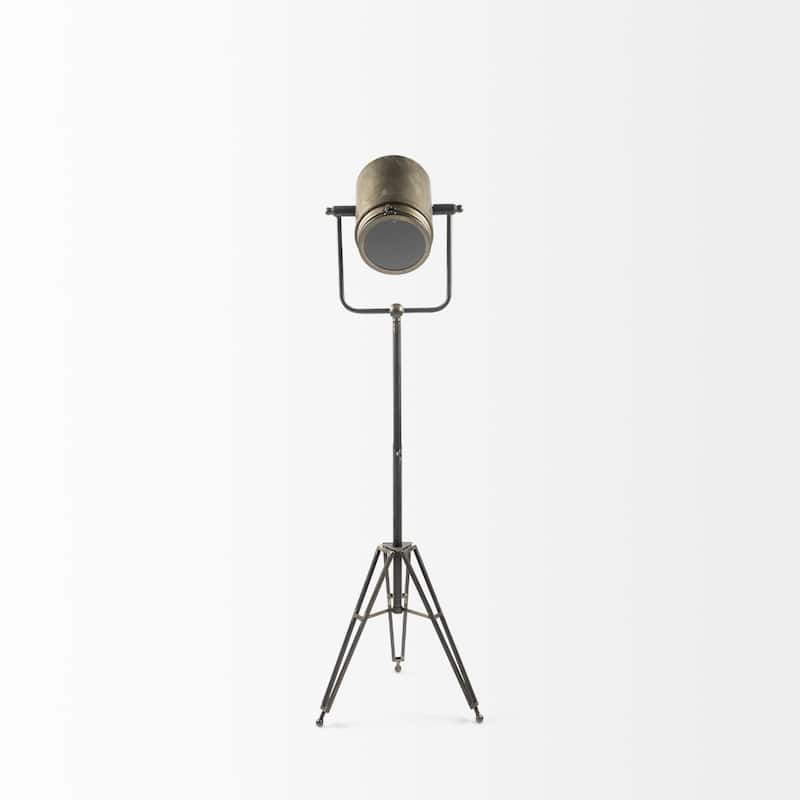 61 Inch Gold LED Floor Lamp with Metal Shade and Rocker Switch - 22” x 22” x 61”