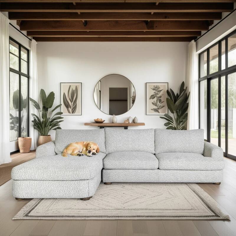 Reid 123 in. Left or Right Arm Facing Rectangular Sectional Sofa with Round Arms