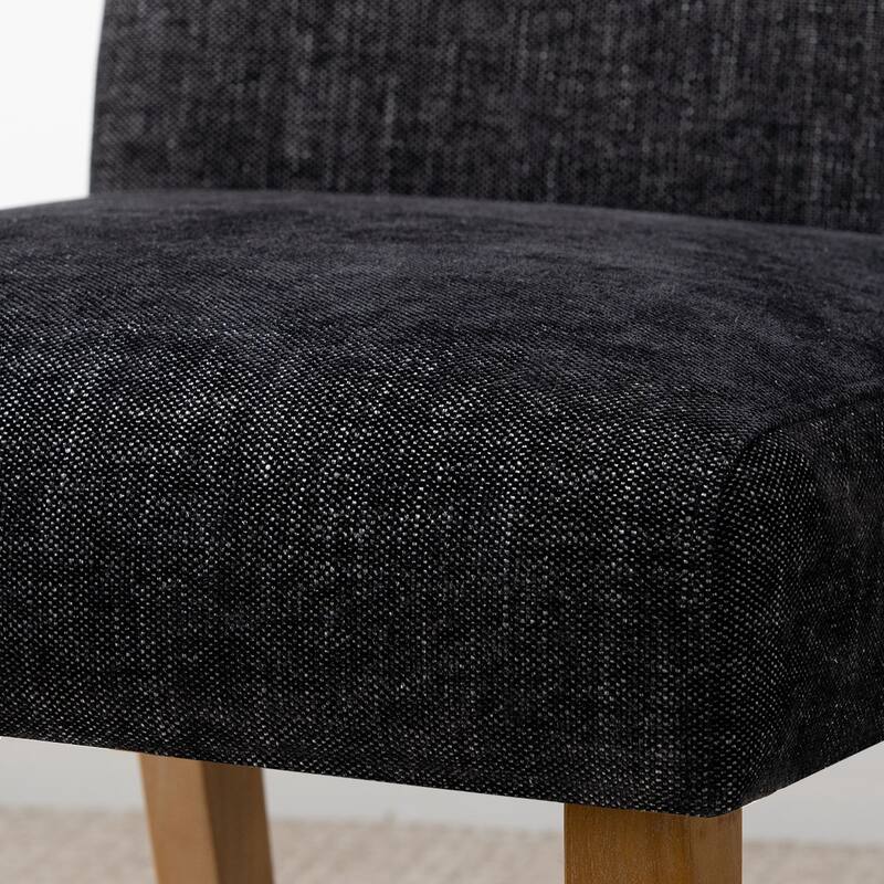 Linen Upholstered Solid Wood Dining Chair (Set of 2)