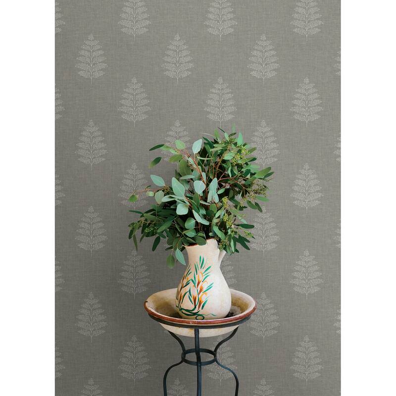 Chesapeake Frond Charcoal Leaf Wallpaper