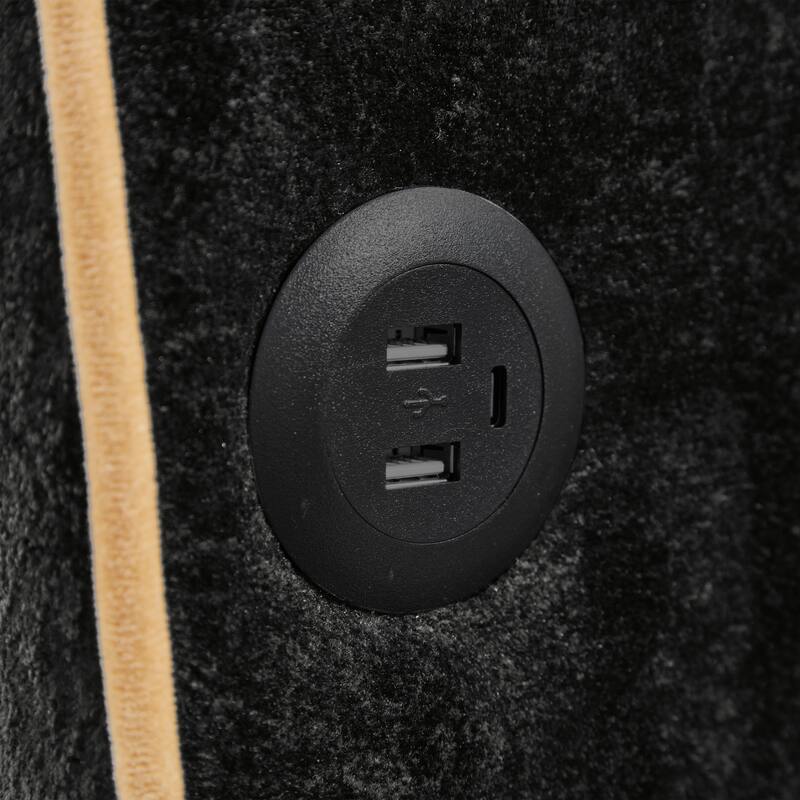 GDFStudio - 58" Chenille Convertible Sleeper Sofa with USB