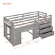preview thumbnail 32 of 58, Wood Loft Bed with Ladder, Drawers and Safe Guardrail, Maximized Storage Space, Twin Size