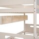 preview thumbnail 5 of 5, Cream Wood Twin over Full Bunk Bed with Storage Shelves and Twin Size Trundle