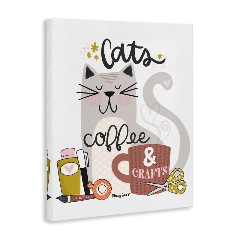Stupell Cats Coffee & Crafts Canvas Wall Art Design By Mandy Ford Art + Illustration