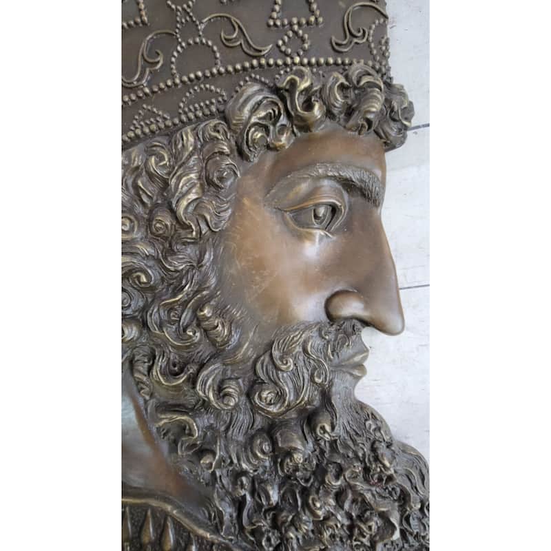 Achaemenid Persian King Cyrus The Great Wall Mounted Hanging Bronze Metal Sculpture