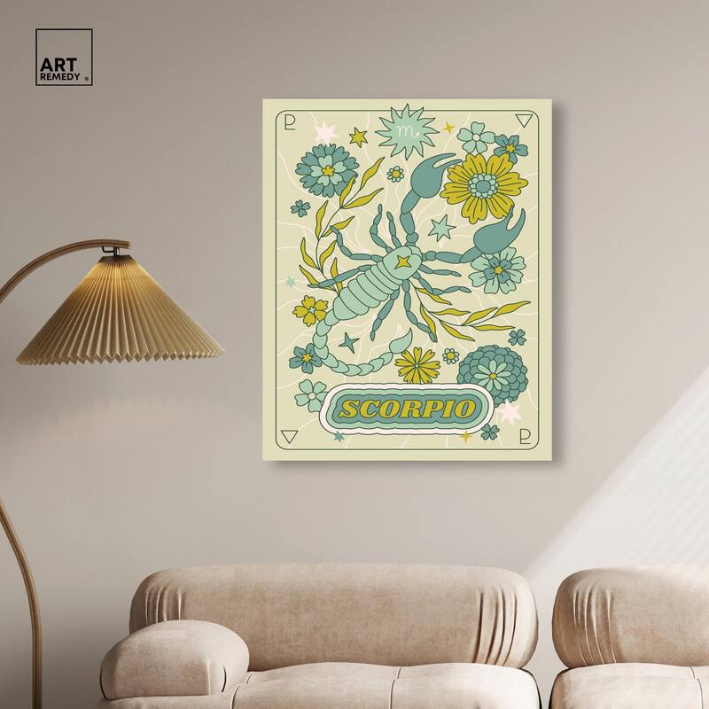 Scorpio Stars Card Canvas by Art Remedy, Gallery Wrapped