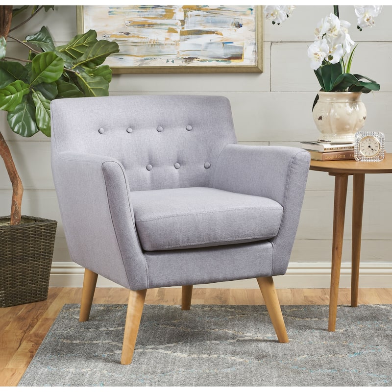 Meena Button-tufted Fabric Club Chair by Christopher Knight Home - Grey