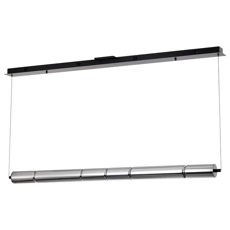 Evander LED 48 Inch Island Pendant Matte Black Finish Smoked Glass - Matte Black