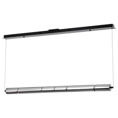 Evander LED 48 Inch Island Pendant Matte Black Finish Smoked Glass - Matte Black