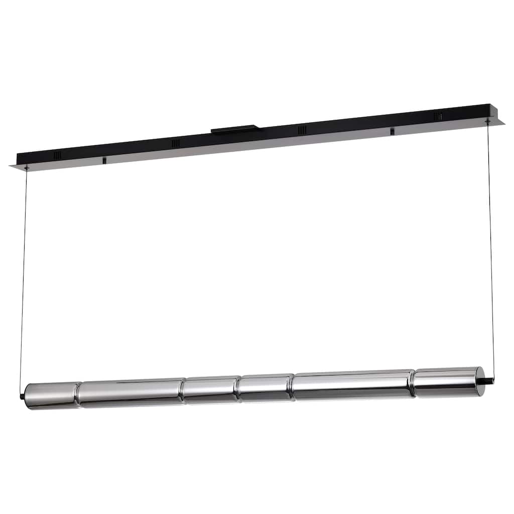 Evander LED 48 Inch Island Pendant Matte Black Finish Smoked Glass - Matte Black