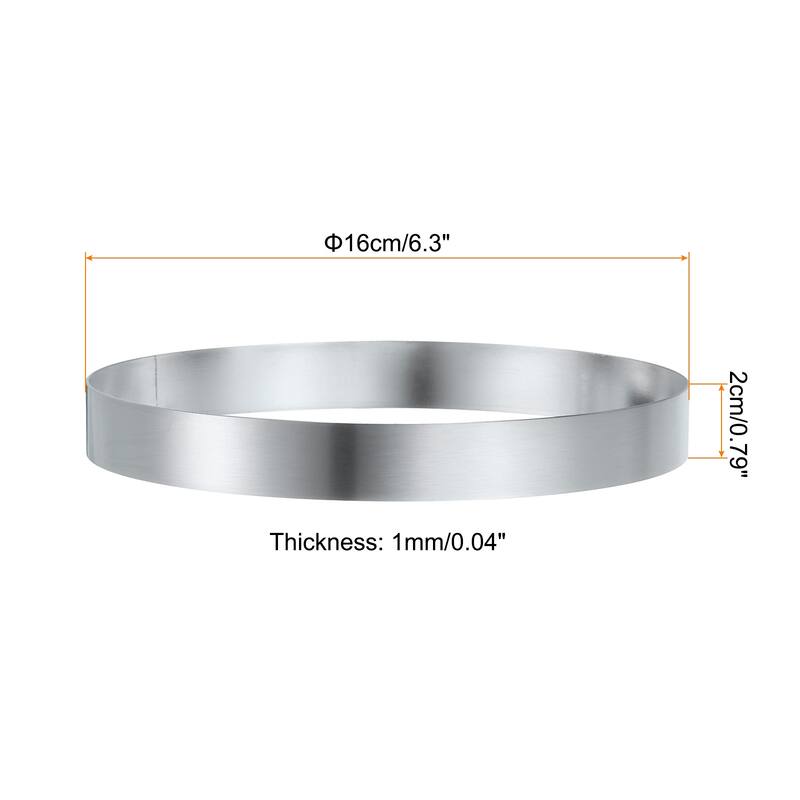 2PCS Round Cake Ring Stainless Steel Pastry Mousse Dessert Ring