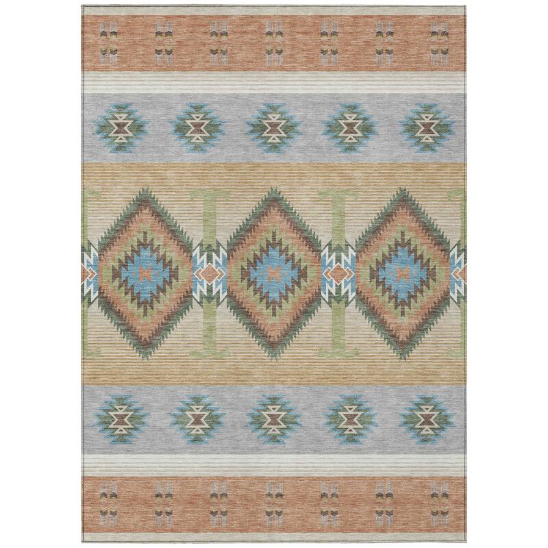 Machine Washable Indoor/ Outdoor Global Chennai Chantille Rug