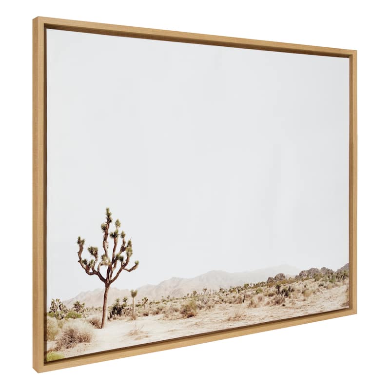 Kate and Laurel Sylvie Joshua Tree Framed Canvas by Amy Peterson - 31.5 x 41.5 - Plastic - Natural
