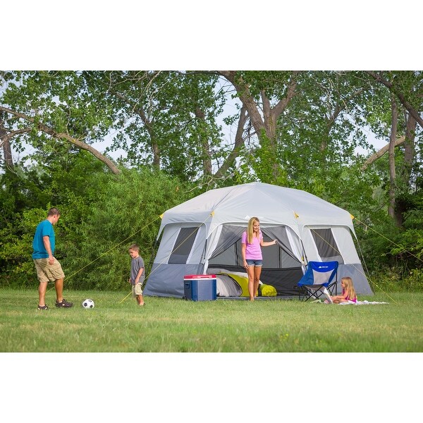 Instant cabin tent ez set pop up on sale hexagon 8 person outdoor camping shelter tents