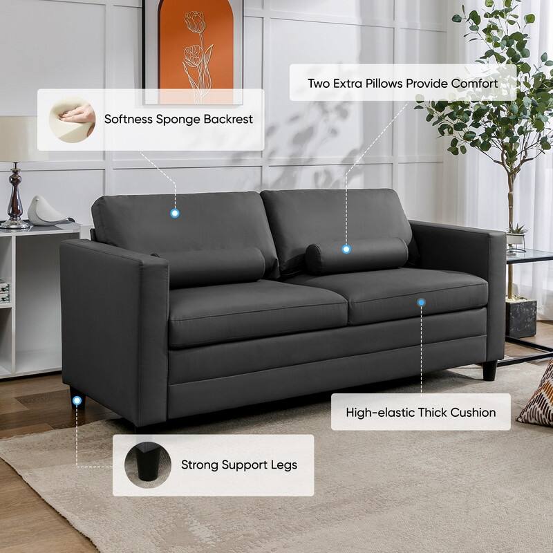 Mixoy 2-in-1 Pull Out Sofa Bed with Mattress,Modern Convertible Sleeper Sofa Futon Couches