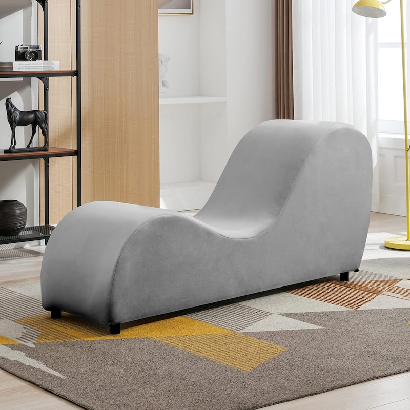 Mixoy Curved Chaise Lounge Yoga Chair for Stretching Relaxing Exercising - 60.6*18.1*27.6