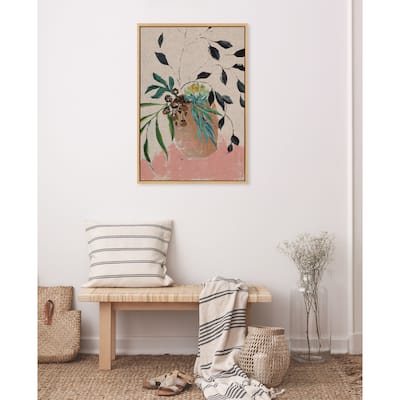 Kate and Laurel Sylvie Wild Foliage l Framed Canvas by Nikita Jariwala