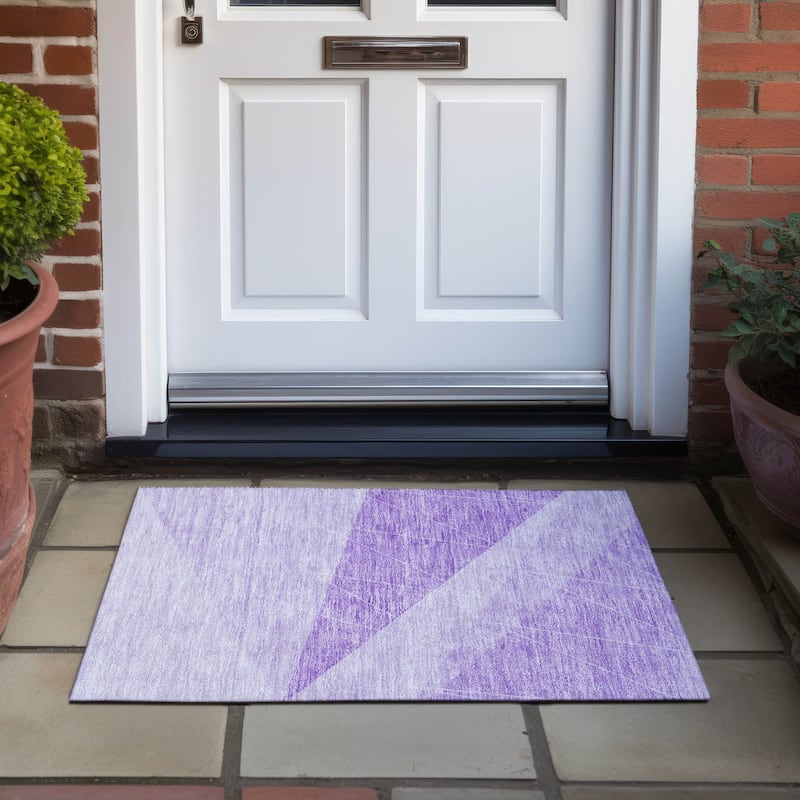 Machine Washable Indoor/ Outdoor Chantille Modern Prism Rug