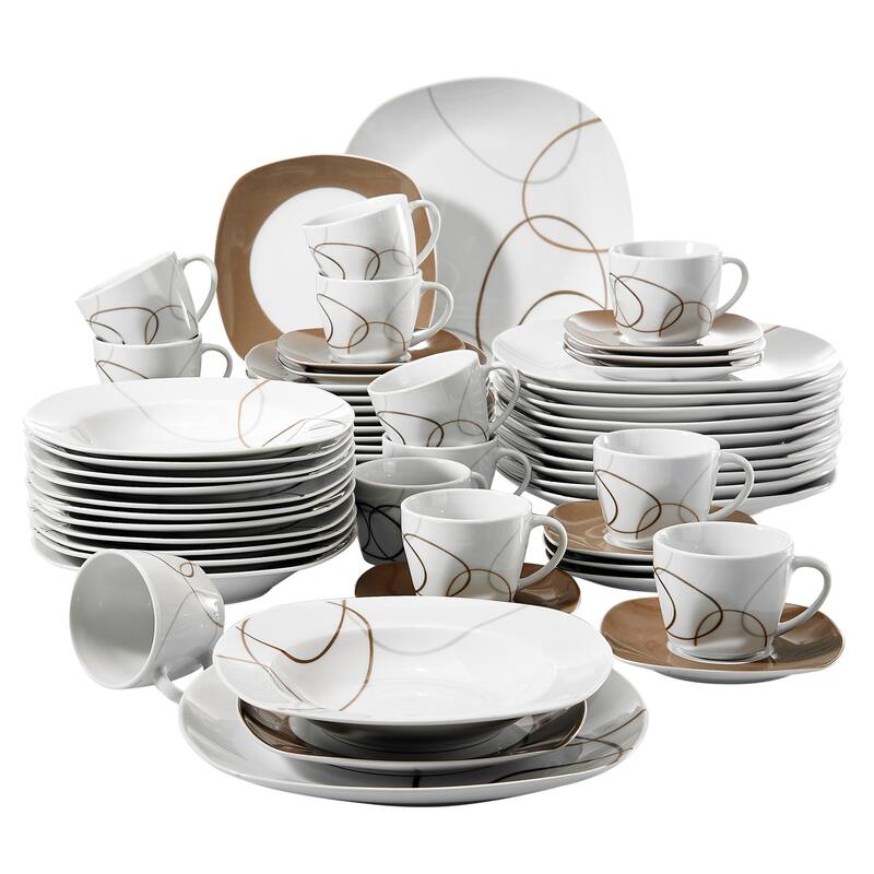VEWEET Nikita Porcelain Dinnerware Set (Service for 6) - set of 12