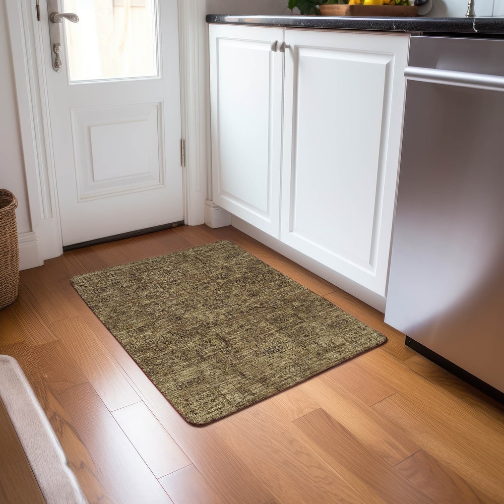 Machine Washable Indoor/ Outdoor Chantille Vintage Traditional Rug