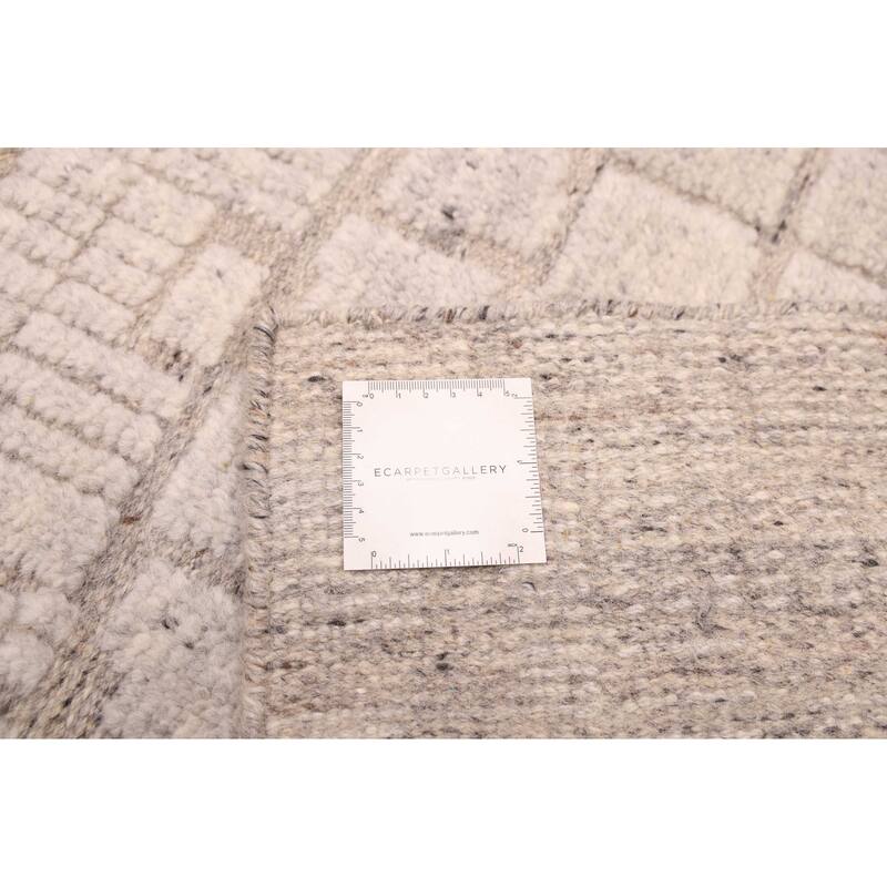 ECARPETGALLERY Hand-knotted Tangier Light Grey Wool Rug - 5'2 x 8'0