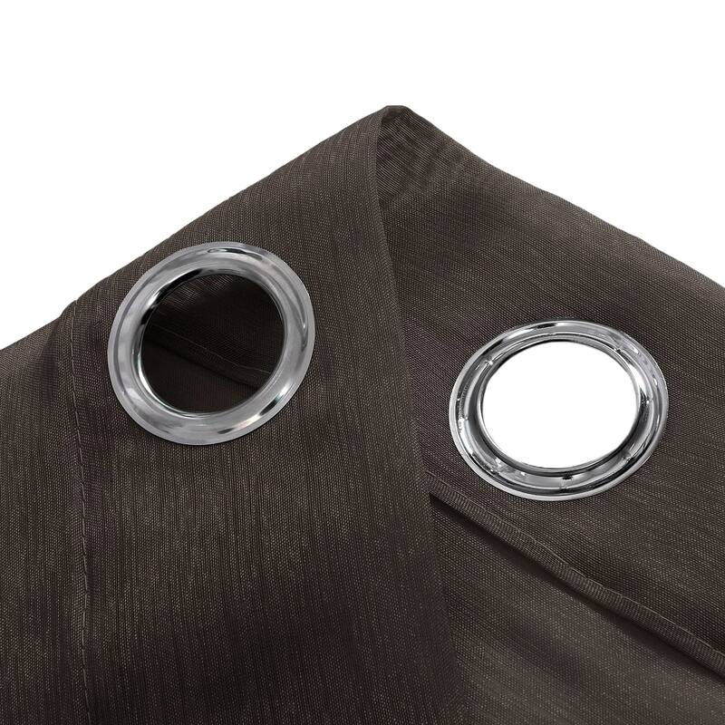 84" Inches Long - 2 Panels - Chocolate Sheer Window Grommet Curtain Set - 55" x 84"