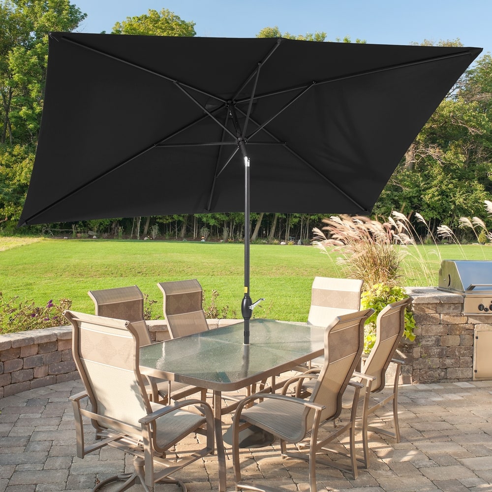 BONOSUKI Aluminum 10 x 6.5ft Patio Market Umbrella,Tilt and Crank