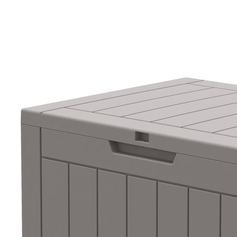 30 Gallon Outdoor Storage Box with Woodgrain or Rattan Effect /Durable, Weatherproof, UV Protected, Easy to Assemble - 30GAL