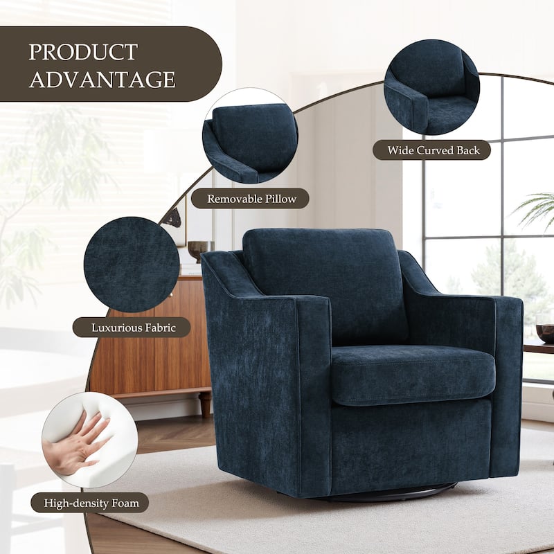 Modern 30.5" W Swivel Armchair Accent chair