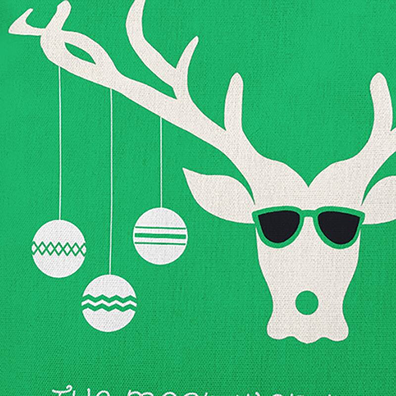 Cool Christmas Deer Indoor/Outdoor Throw Pillow