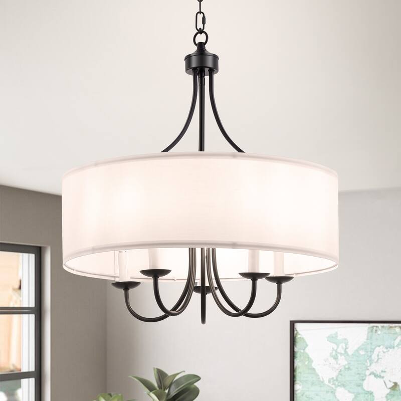 Modern Drum Light Chandelier Industrial Dining Room Light Fixtures