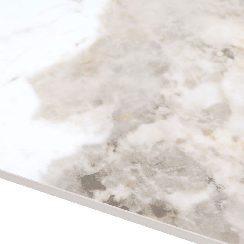 63" Rectangle Modern Kitchen Table with Sintered Stone Dining Table Top and Metal Legs