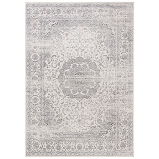 SAFAVIEH Atlas Made Vintage Oriental Viscose Rug - Ivory/Grey - 5' 3" x 7' 7"