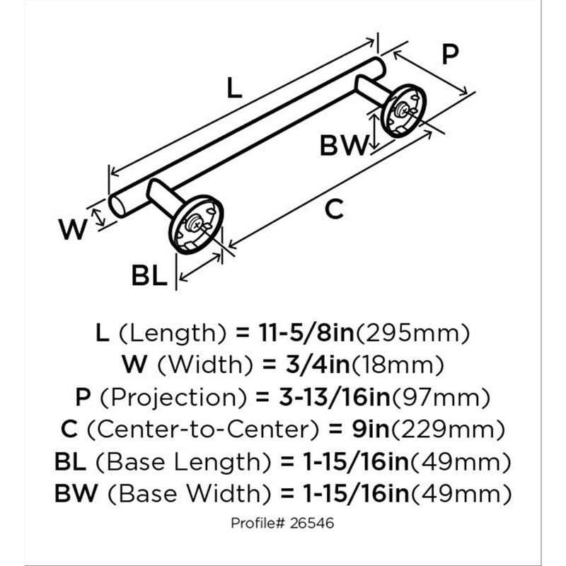 Arrondi 9 in (229 mm) Towel Bar in Polished Stainless Steel - 9 in.