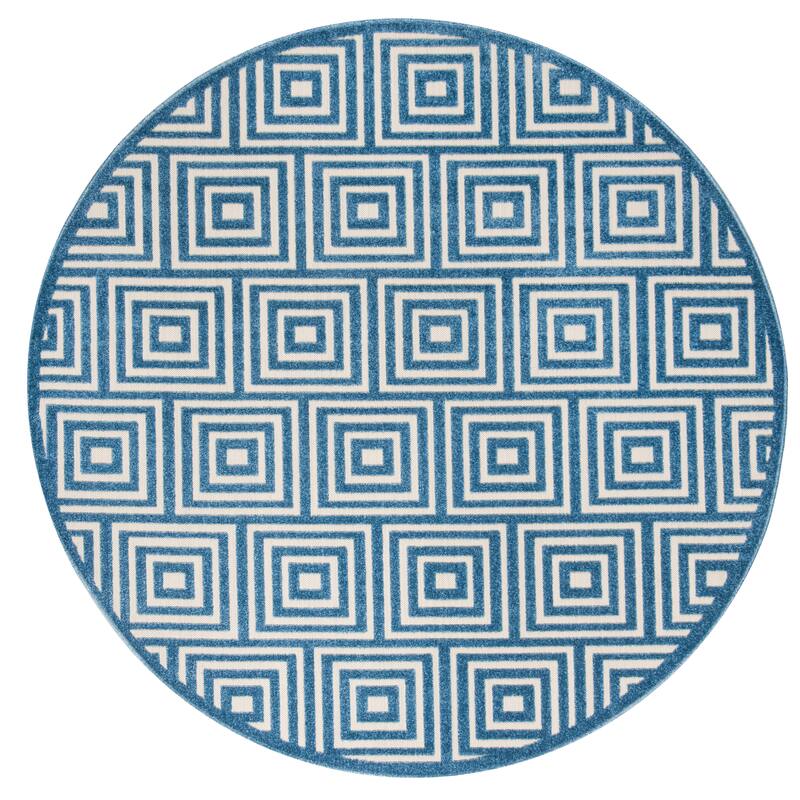 SAFAVIEH Cottage Burga Geometric Indoor/ Outdoor Patio Backyard Rug