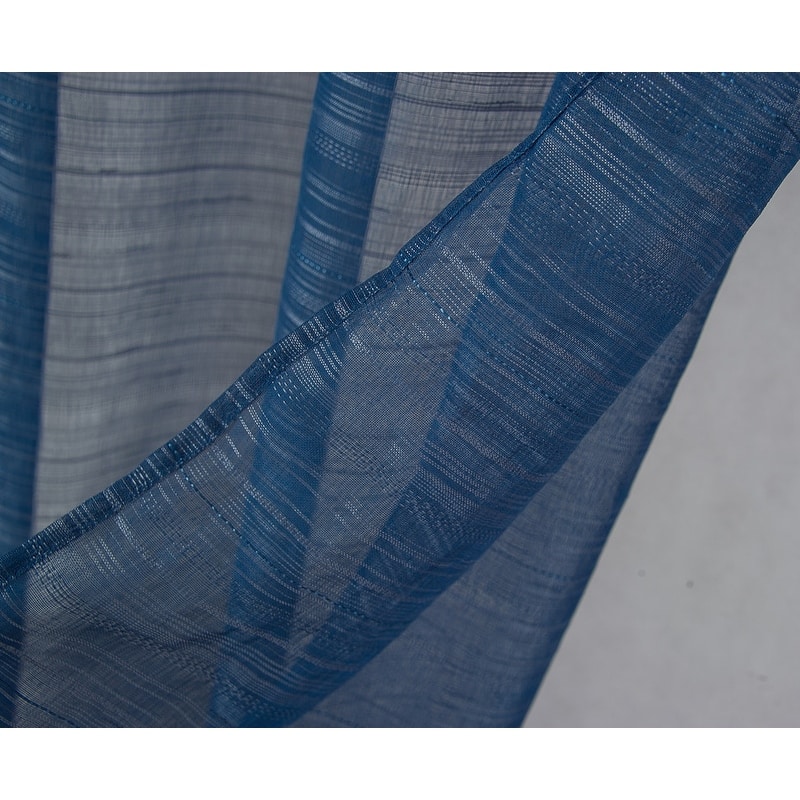 Erica Striped Doily Single Grommet Curtain Panel - (1x) 54 x 90 in. - (1x) 54 x 90 in.