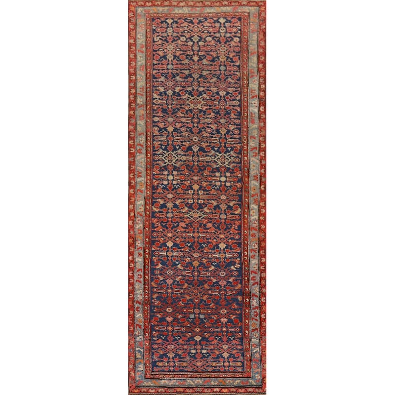 Malayer Antique Persian Runner Rug Hand-Knotted Wool Carpet - 3'7" x 12'11"