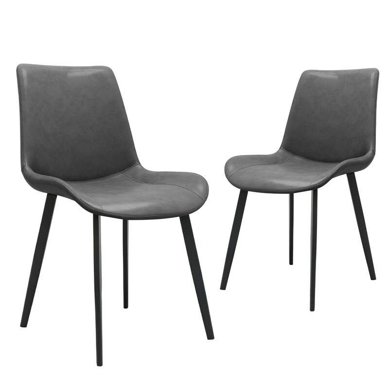 PU Leather Dining Chair with Metal Legs, Modern Upholstered Chair Set of 4 for Kitchen, Restaurant, Living, Meeting Room